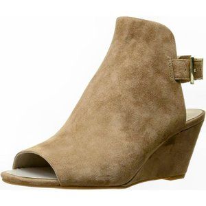 kenneth Cole Dana Suede Slingback Wedge Heel Sandals in Cafe Tan Womens Size 6.5